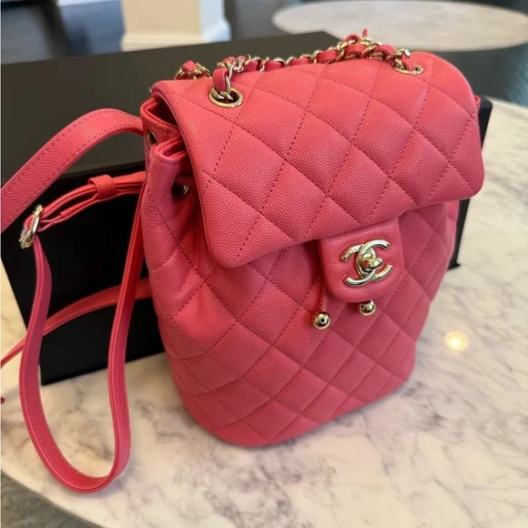 Chanel Pink Quilted Backpack with Iconic CC Logo Chanel Caviar Quilted CC Mini Classic Backpack Pink 1693689  main image 4